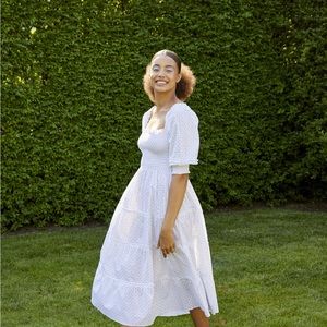 Hill House Nesli Nap Dress in White Paisley